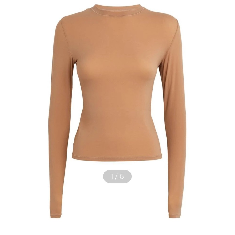 Skims,Women's Tan Long Sleeve oversized Top